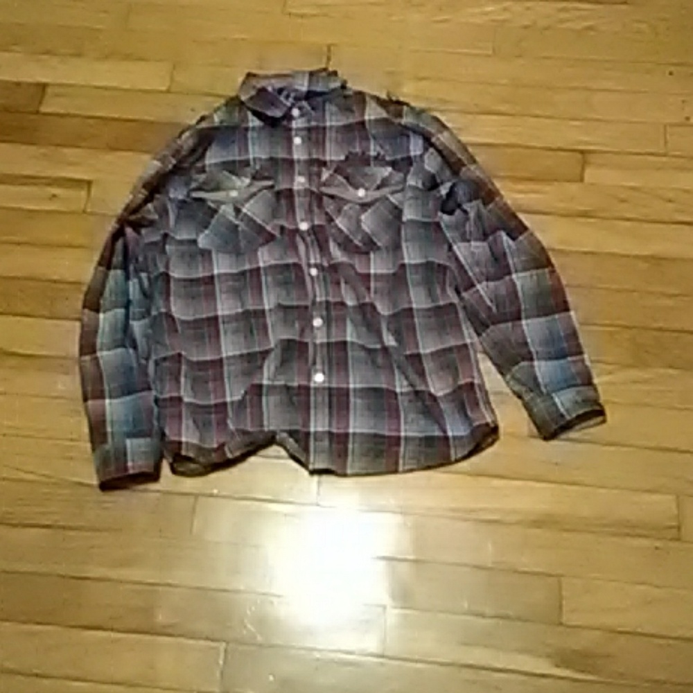 Burgundy white and blue flannel